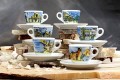 The Italian City Scenes Espresso Cups  Set of 6