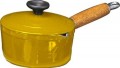 Chasseur Enamel Cast Iron Sauce Pan With A Beautiful Wooden Handle yellow